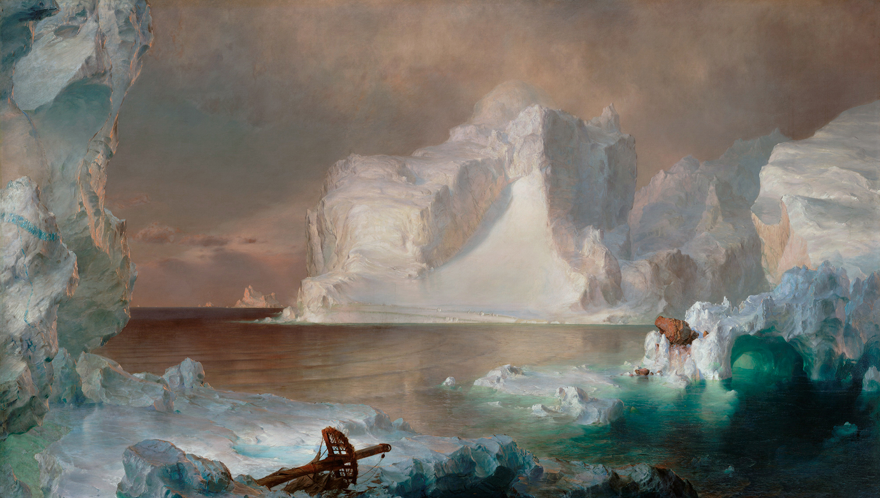 Frederic Edwin Church, “The Icebergs,” 1861. Oil on canvas. 64 1/2 x 112 1/2 in. Dallas Museum of Art. Gift of Norma and Lamar Hunt. 1979.28